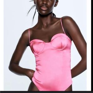 ZARA Satin Effect Bustier Bodysuit - NWT